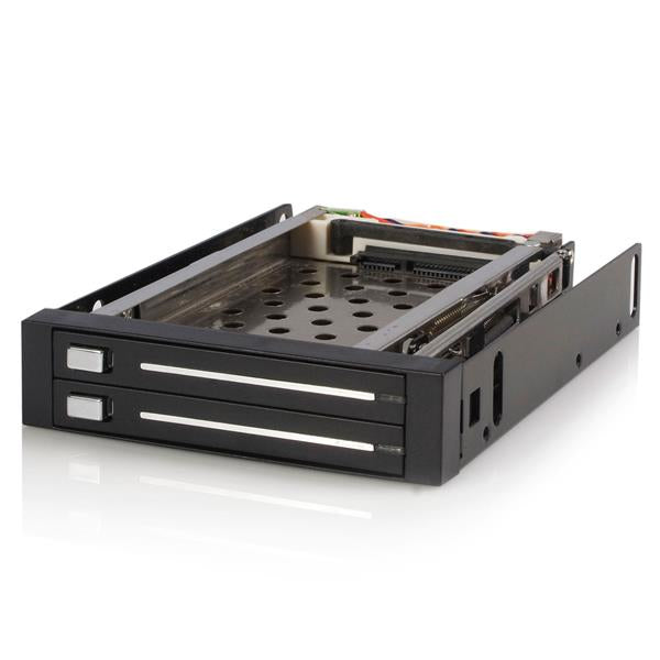 StarTech.com HSB220SAT25B drive bay panel 8,89 cm (3.5") Kantpanel Sort