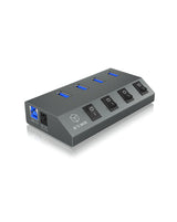 ICY BOX IB-HUB1405 USB 3.2 Gen 1 (3.1 Gen 1) Type-B 5000 Mbit/s Anthracit