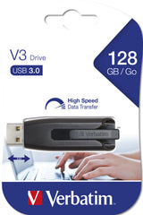Verbatim V3 USB-nøgle 128 GB USB Type-A 3.2 Gen 1 (3.1 Gen 1) Sort