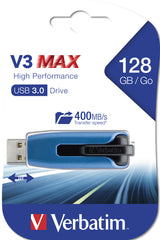 Verbatim Store 'n' Go V3 Max USB-nøgle 128 GB USB Type-A 3.2 Gen 1 (3.1 Gen 1) Sort, Blå