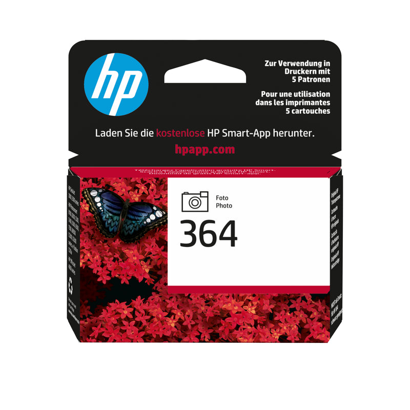 HP 364 Photo Original Ink Cartridge blækpatron 1 stk Standard udbytte Foto sort
