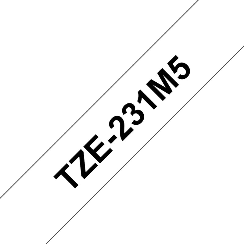 Brother TZE-231M5 etiketbånd Sort på hvid