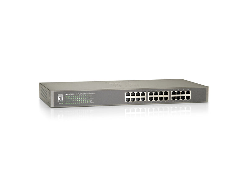 LevelOne FSW-2450 netværksswitch Ikke administreret Fast Ethernet (10/100) Sort