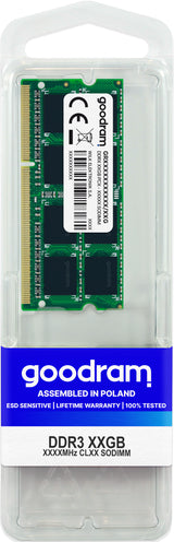 Goodram GR1600S3V64L11/8G hukommelsesmodul 8 GB 1 x 8 GB DDR3 204-pin SO-DIMM