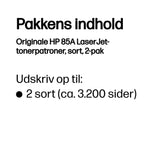 HP 85A 2-pack Black Original LaserJet Toner Cartridges tonerpatron 2 stk
