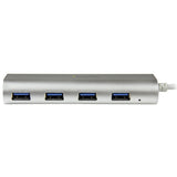 StarTech.com ST43004UA interface hub USB 3.2 Gen 1 (3.1 Gen 1) Type-A 5000 Mbit/s Sølv, Hvid