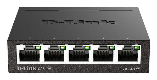 D-Link DGS-105 Ikke administreret L2 Gigabit Ethernet (10/100/1000) Sort
