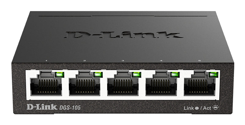 D-Link DGS-105 Ikke administreret L2 Gigabit Ethernet (10/100/1000) Sort