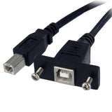 StarTech.com USBPNLBFBM3 USB-kabel USB 2.0 0,91 m USB B Sort