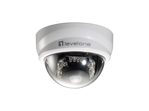 LevelOne FCS-3101 overvågningskamera Kuppel IP-sikkerhedskamera Indendørs & udendørs 1920 x 1080 pixel Loft/skrivebord