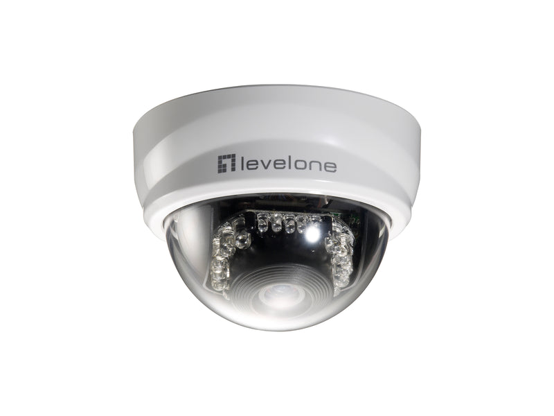 LevelOne FCS-3101 overvågningskamera Kuppel IP-sikkerhedskamera Indendørs & udendørs 1920 x 1080 pixel Loft/skrivebord