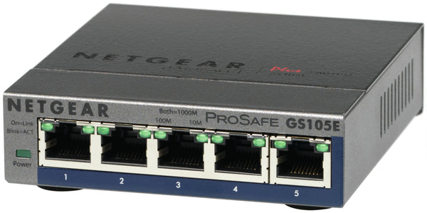 NETGEAR GS105E-200PES netværksswitch Administreret L2/L3 Gigabit Ethernet (10/100/1000) Grå