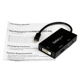 StarTech.com MDP2VGDVHD videokabel adapter 0,15 m Mini DisplayPort DVI-D + VGA (D-Sub) + HDMI Sort
