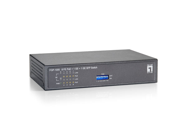 LevelOne FGP-1000W90 netværksswitch Fast Ethernet (10/100) Strøm over Ethernet (PoE) Grå