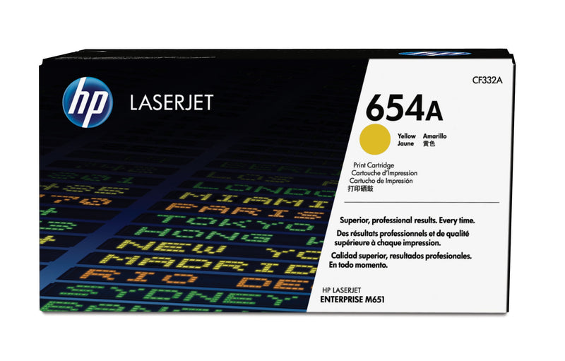 HP 654A Yellow Original LaserJet Toner Cartridge tonerpatron 1 stk