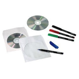 Hama CD-ROM Paper Sleeves 50, White 50 diske Hvid