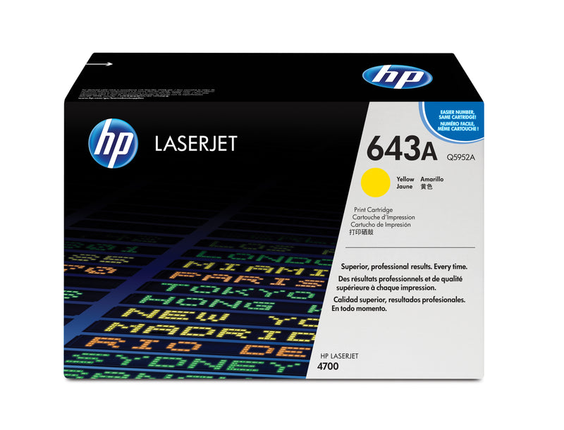 HP 643A Yellow Original LaserJet Toner Cartridge tonerpatron 1 stk