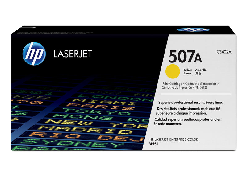 HP 507A Yellow Original LaserJet Toner Cartridge tonerpatron 1 stk
