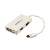 StarTech.com MDP2VGDVHDW videokabel adapter 0,15 m Mini DisplayPort DVI-D + VGA (D-Sub) + HDMI Hvid