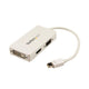 StarTech.com MDP2VGDVHDW videokabel adapter 0,15 m Mini DisplayPort DVI-D + VGA (D-Sub) + HDMI Hvid