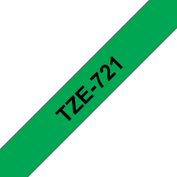 Brother TZE-721 etiketbånd Sort på grøn