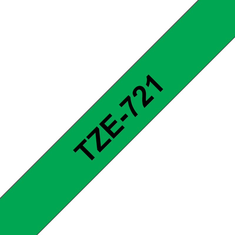 Brother TZE-721 etiketbånd Sort på grøn