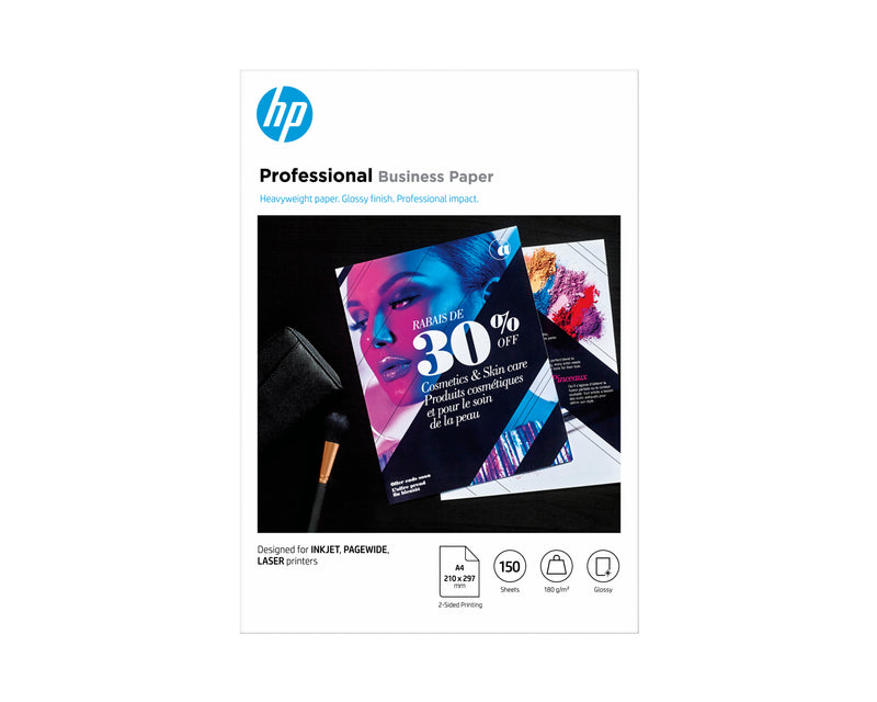 HP Professional Multi-use Glossy FSC Papers 180 gsm-150 sht/A4/210 x 297 mm printpapir A4 (210x297 mm) Glans Hvid