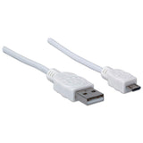 Manhattan 324069 USB-kabel USB 2.0 1,8 m USB A Micro-USB B Hvid