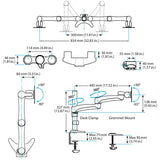 StarTech.com ARMDUAL skærmbeslag og -stativer 61 cm (24") Skrivebord Sort