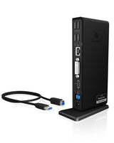 ICY BOX IB-DK2241AC Ledningsført USB 3.2 Gen 1 (3.1 Gen 1) Type-A Sort