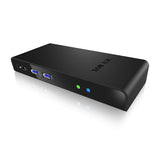 ICY BOX IB-DK2241AC Ledningsført USB 3.2 Gen 1 (3.1 Gen 1) Type-A Sort