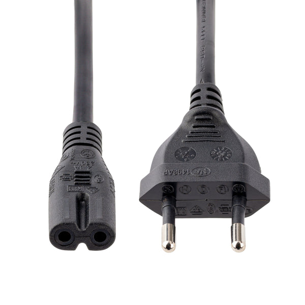 StarTech.com PXTNB2SEU1M el-ledning Sort 1 m CEE7/16 C7 forbinder
