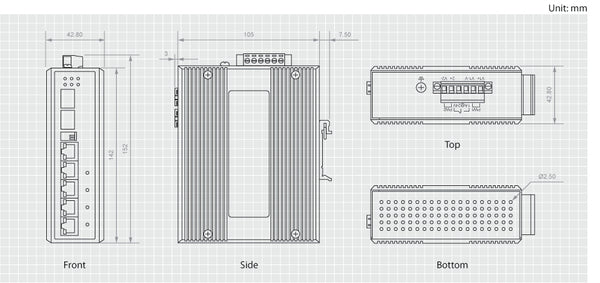 LevelOne IES-0620 netværksswitch Gigabit Ethernet (10/100/1000) Strøm over Ethernet (PoE) Sort