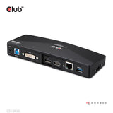 CLUB3D SenseVision USB3.0 4K Docking Station Ledningsført USB 3.2 Gen 1 (3.1 Gen 1) Type-A Sort