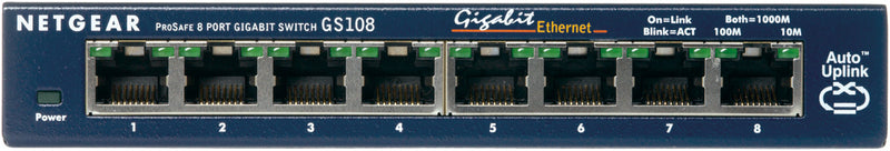NETGEAR GS108GE netværksswitch Ikke administreret Gigabit Ethernet (10/100/1000) Blå