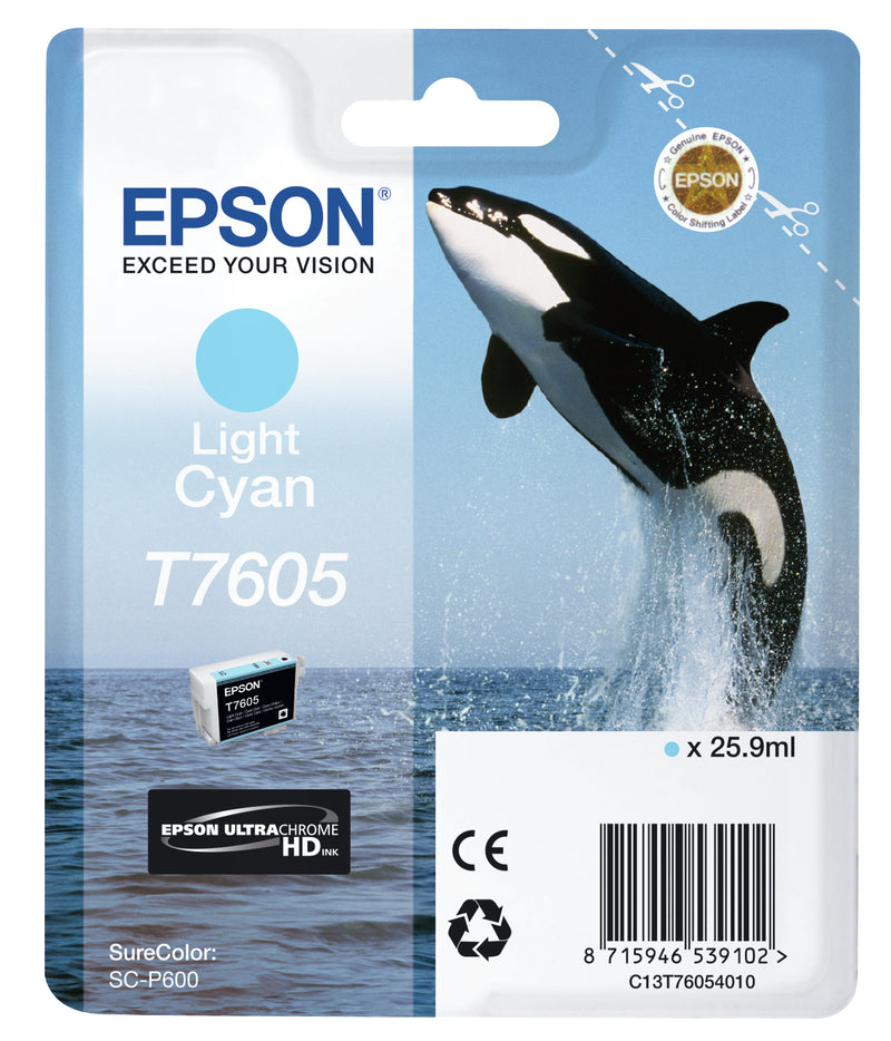 Epson T7605 blækpatron 1 stk Original Lys cyan