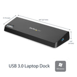 StarTech.com USB3DOCKHDPC dockingstation Ledningsført USB 3.2 Gen 1 (3.1 Gen 1) Type-B Sort
