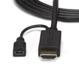 StarTech.com HD2VGAMM6 videokabel adapter 1,9 m VGA (D-Sub) HDMI + Micro USB Sort