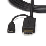 StarTech.com HD2VGAMM3 videokabel adapter 0,9 m VGA (D-Sub) HDMI + Micro USB Sort