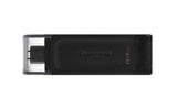 Kingston Technology DataTraveler 70 USB-nøgle USB Type-C 3.2 Gen 1 (3.1 Gen 1) Sort