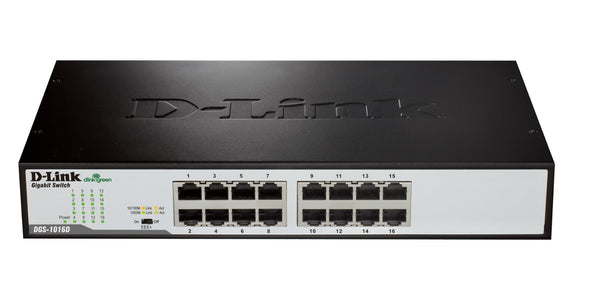 D-Link DGS-1016D/E netværksswitch Ikke administreret Sort, Metallic