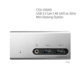 CLUB3D CSV-3104D dockingstation Ledningsført USB 3.2 Gen 1 (3.1 Gen 1) Type-A Sort, Sølv