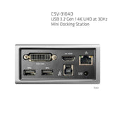 CLUB3D CSV-3104D dockingstation Ledningsført USB 3.2 Gen 1 (3.1 Gen 1) Type-A Sort, Sølv