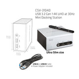 CLUB3D CSV-3104D dockingstation Ledningsført USB 3.2 Gen 1 (3.1 Gen 1) Type-A Sort, Sølv