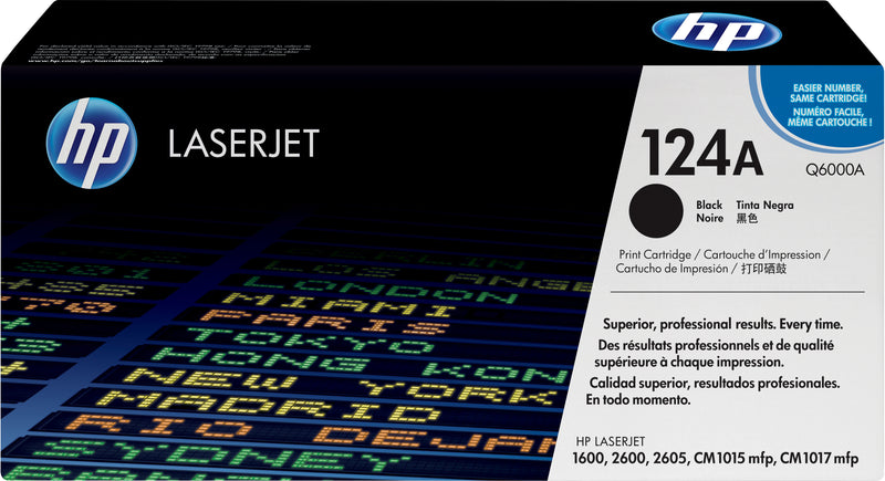 HP 124A Black Original LaserJet Toner Cartridge tonerpatron 1 stk