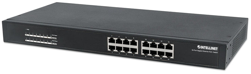 Intellinet 560993 netværksswitch Ikke administreret L2 Gigabit Ethernet (10/100/1000) Strøm over Ethernet (PoE) 1U Sort