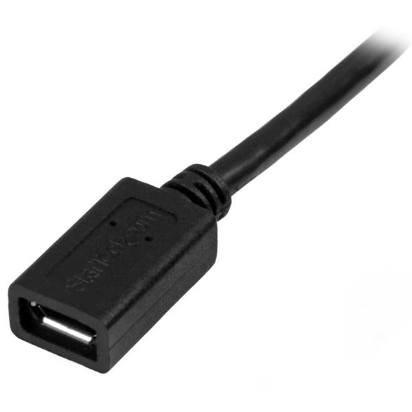 StarTech.com USBUBEXT50CM USB-kabel USB 2.0 0,5 m Micro-USB B Sort