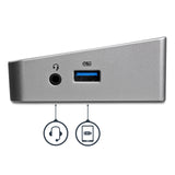 StarTech.com USB3DOCKH2DP dockingstation Ledningsført USB 3.2 Gen 1 (3.1 Gen 1) Type-A Sort, Sølv