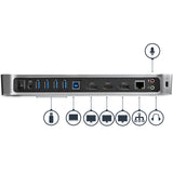 StarTech.com USB3DOCKH2DP dockingstation Ledningsført USB 3.2 Gen 1 (3.1 Gen 1) Type-A Sort, Sølv