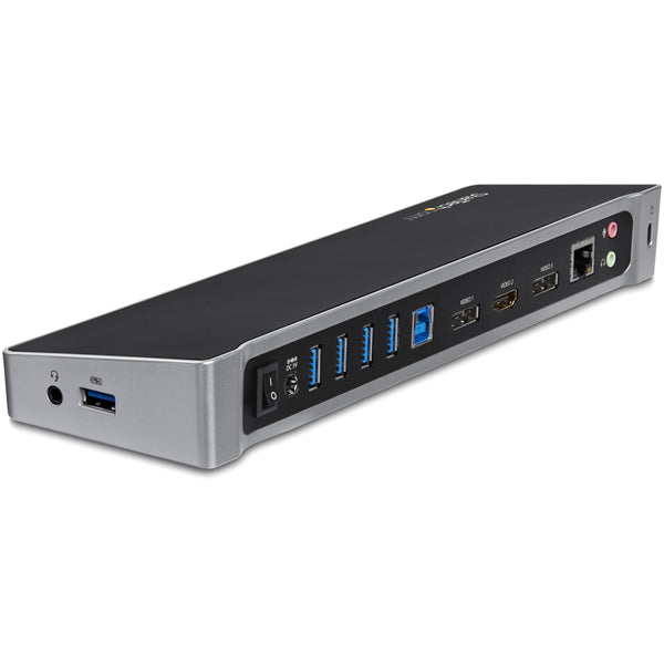 StarTech.com USB3DOCKH2DP dockingstation Ledningsført USB 3.2 Gen 1 (3.1 Gen 1) Type-A Sort, Sølv